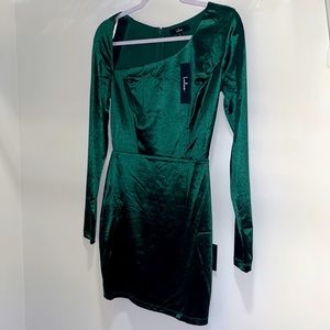 Lulus Green Satin Mini Dress NEW WITH TAGS